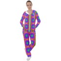 Groovy Purple Green Pink Square Pattern Women s Tracksuit View1