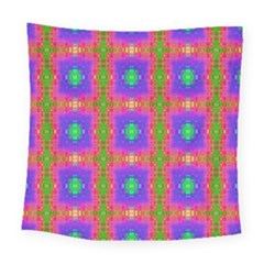 Groovy Purple Green Pink Square Pattern Square Tapestry (large) by BrightVibesDesign