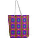 Groovy Purple Green Pink Square Pattern Full Print Rope Handle Tote (Large) View2