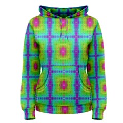 Groovy Yellow Pink Purple Square Pattern Women s Pullover Hoodie