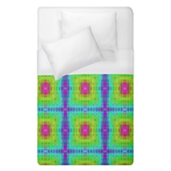 Groovy Yellow Pink Purple Square Pattern Duvet Cover (single Size) by BrightVibesDesign