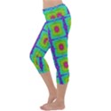 Groovy Yellow Pink Purple Square Pattern Capri Yoga Leggings View2