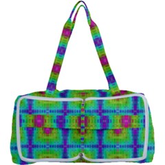 Groovy Yellow Pink Purple Square Pattern Multi Function Bag by BrightVibesDesign