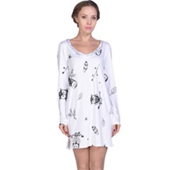 Wise And Big Eyes Long Sleeve Nightdress by WensdaiAmbrose