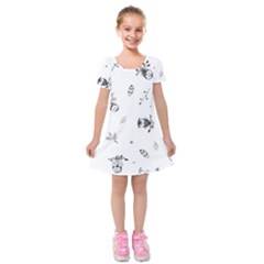 Wise And Big Eyes Kids  Short Sleeve Velvet Dress by WensdaiAmbrose