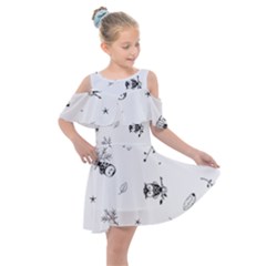 Wise And Big Eyes Kids  Shoulder Cutout Chiffon Dress by WensdaiAmbrose