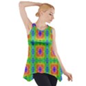 Groovy Purple Green Blue Orange Square Pattern Side Drop Tank Tunic View1