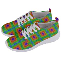 Groovy Purple Green Blue Orange Square Pattern Men s Lightweight Sports Shoes by BrightVibesDesign