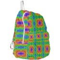 Groovy Purple Green Blue Orange Square Pattern Foldable Lightweight Backpack View3