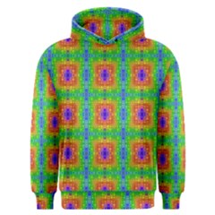 Groovy Purple Green Blue Orange Square Pattern Men s Overhead Hoodie