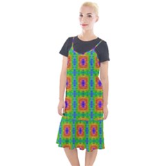 Groovy Purple Green Blue Orange Square Pattern Camis Fishtail Dress