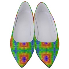 Groovy Purple Green Blue Orange Square Pattern Women s Low Heels by BrightVibesDesign