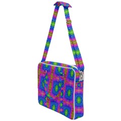 Groovy Pink Blue Yellow Square Pattern Cross Body Office Bag