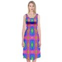 Groovy Pink Blue Yellow Square Pattern Midi Sleeveless Dress View1