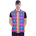 Groovy Pink Blue Yellow Square Pattern Men s Puffer Vest View1