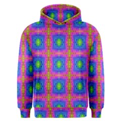 Groovy Pink Blue Yellow Square Pattern Men s Overhead Hoodie