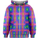 Groovy Pink Blue Yellow Square Pattern Kids  Zipper Hoodie Without Drawstring View1