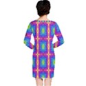 Groovy Blue Pink Yellow Square Pattern Long Sleeve Nightdress View2