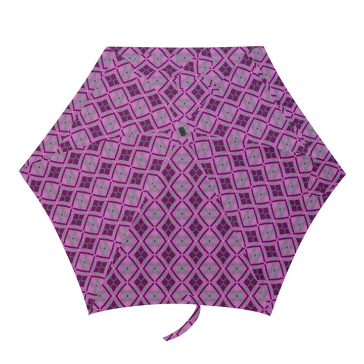 Argyle Large Pink Pattern Mini Folding Umbrellas