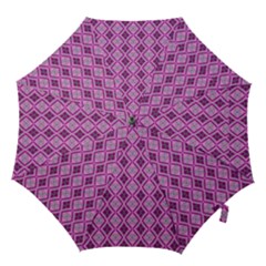 Argyle Large Pink Pattern Hook Handle Umbrellas (large) by BrightVibesDesign