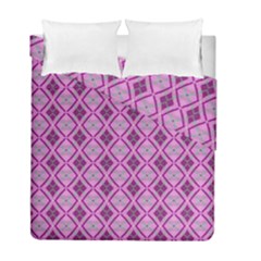 Argyle Large Pink Pattern Duvet Cover Double Side (full/ Double Size) by BrightVibesDesign