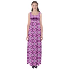 Argyle Large Pink Pattern Empire Waist Maxi Dress by BrightVibesDesign