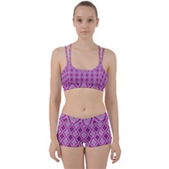 Argyle Large Pink Pattern Perfect Fit Gym Set by BrightVibesDesign