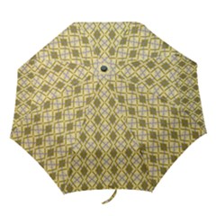 Argyle Large Yellow Pattern Folding Umbrellas by BrightVibesDesign