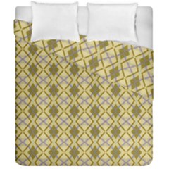 Argyle Large Yellow Pattern Duvet Cover Double Side (california King Size) by BrightVibesDesign