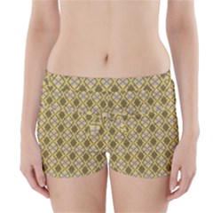 Argyle Large Yellow Pattern Boyleg Bikini Wrap Bottoms by BrightVibesDesign