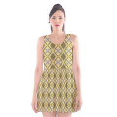 Argyle Large Yellow Pattern Scoop Neck Skater Dress by BrightVibesDesign