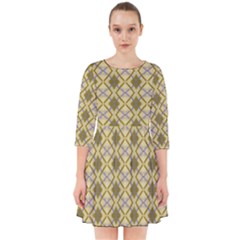 Argyle Large Yellow Pattern Smock Dress by BrightVibesDesign