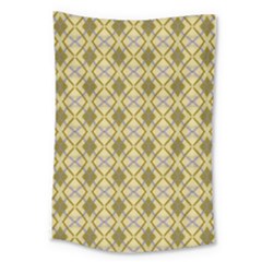 Argyle Large Yellow Pattern Large Tapestry by BrightVibesDesign