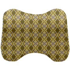 Argyle Large Yellow Pattern Head Support Cushion by BrightVibesDesign