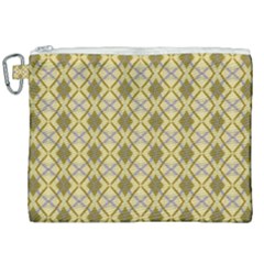 Argyle Large Yellow Pattern Canvas Cosmetic Bag (xxl) by BrightVibesDesign