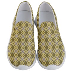 Argyle Large Yellow Pattern Men s Lightweight Slip Ons by BrightVibesDesign