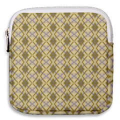 Argyle Large Yellow Pattern Mini Square Pouch by BrightVibesDesign