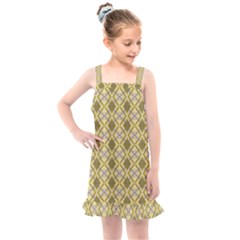 Argyle Large Yellow Pattern Kids  Overall Dress by BrightVibesDesign