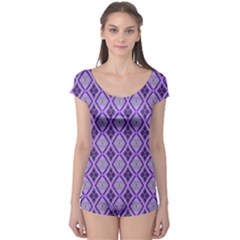 Argyle Large Purple Pattern Boyleg Leotard  by BrightVibesDesign