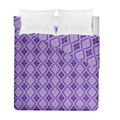 Argyle Large Purple Pattern Duvet Cover Double Side (full/ Double Size) by BrightVibesDesign