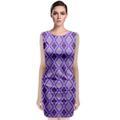 Argyle Large Purple Pattern Classic Sleeveless Midi Dress by BrightVibesDesign