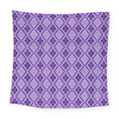 Argyle Large Purple Pattern Square Tapestry (large) by BrightVibesDesign