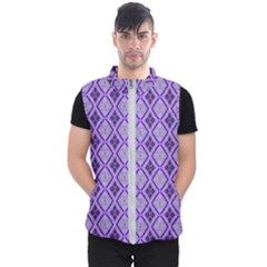 Argyle Large Purple Pattern Men s Puffer Vest by BrightVibesDesign