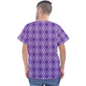 Argyle Large Purple Pattern Men s V-Neck Scrub Top View2