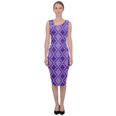 Argyle Large Purple Pattern Sleeveless Pencil Dress by BrightVibesDesign