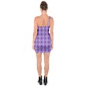 Argyle Large Purple Pattern One Soulder Bodycon Dress View2