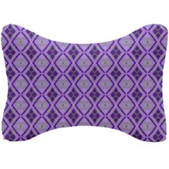 Argyle Large Purple Pattern Seat Head Rest Cushion by BrightVibesDesign