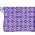 Argyle Large Purple Pattern Canvas Cosmetic Bag (XXXL) View1