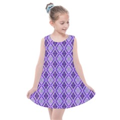 Argyle Large Purple Pattern Kids  Summer Dress by BrightVibesDesign