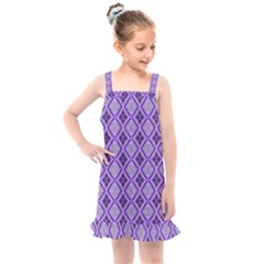 Argyle Large Purple Pattern Kids  Overall Dress by BrightVibesDesign